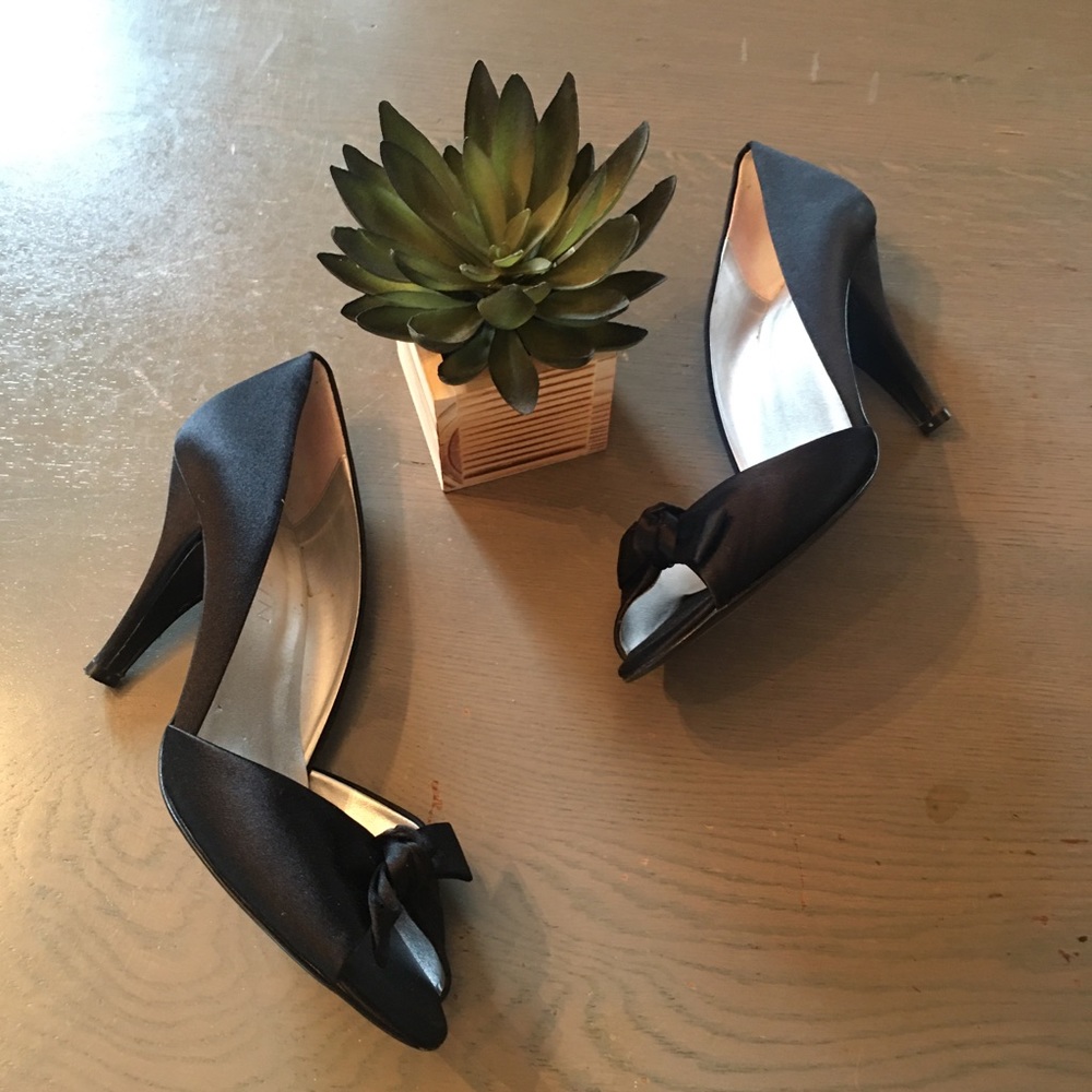 Anne Klein Satin Open Toe Heel